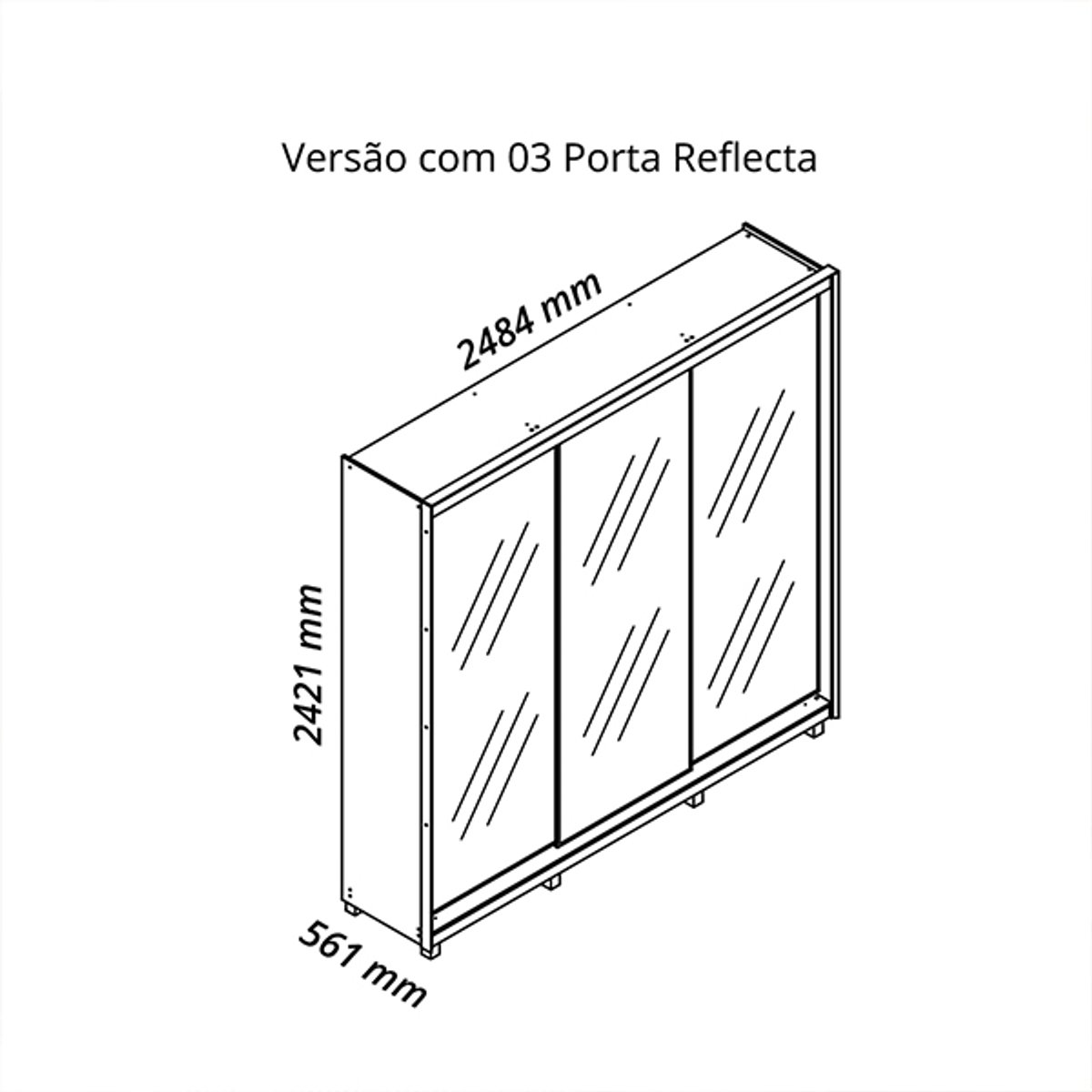 ROPERO 3 PUERTAS REFLECTA PLATINUM GELIUS NATURE | OFF WHITE - 2