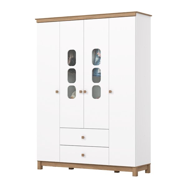 ROPERO 4 PUERTAS 2 CAJONES ACONCHEGO BLANCO | JEQUITIBA HP