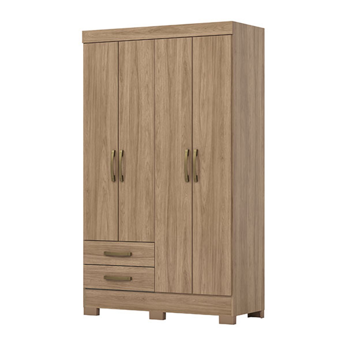 ROPERO 4 PUERTAS 2 CAJONES BE12 JEQUITIBA - 4