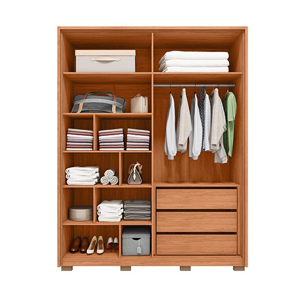 ROPERO 4 PUERTAS CON ESPEJO LIOR 1.8 FREIJO|OFF WHITE