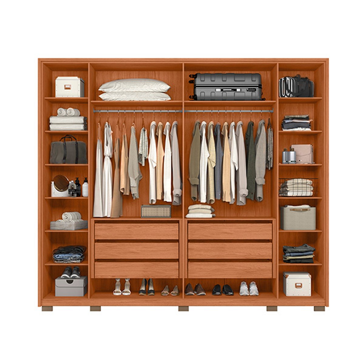 ROPERO 6 PUERTAS CON ESPEJO QUINTUS 2.7 FREIJO|OFF WHITE - 4