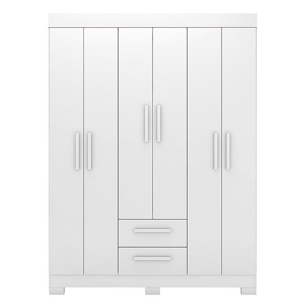 ROPERO 6 PUERTAS 2 CAJONES NT6015  BLANCO | BLANCO ROSA