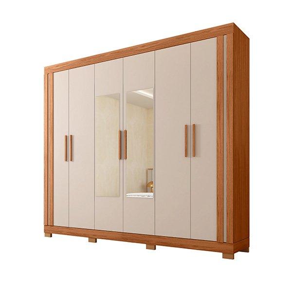 ROPERO 6 PUERTAS CON ESPEJO 2.30 ÉDEN FREIJO|OFF WHITE