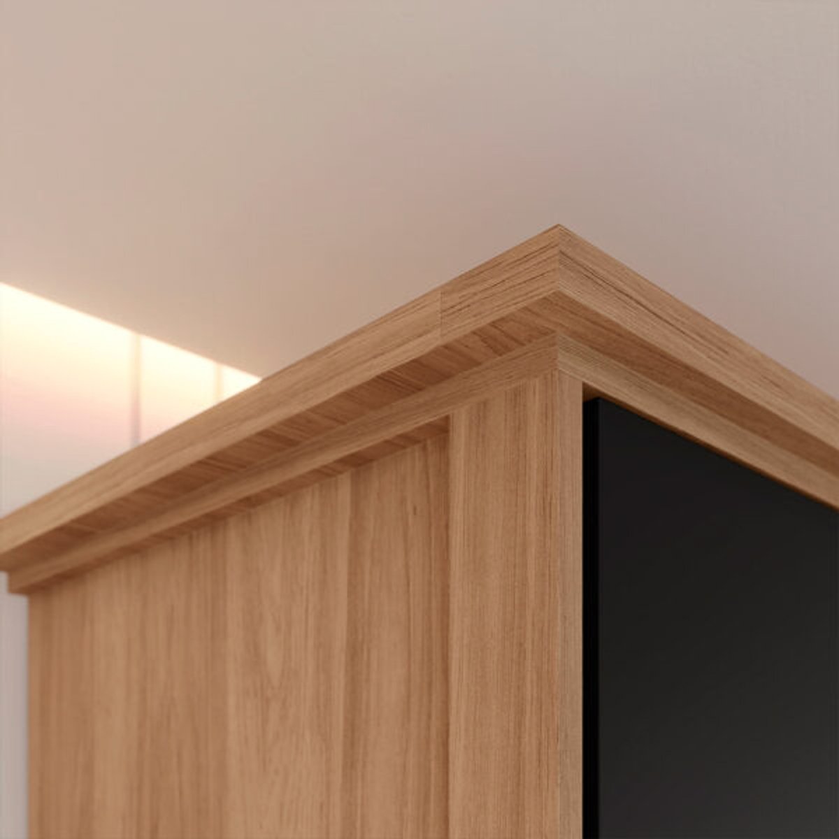 ROPERO 6 PUERTAS CON ESPEJO DUBAI D322 HENN JEQUITIBA | NEGRO - 4