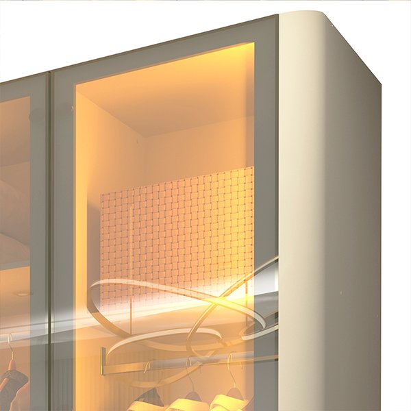 ROPERO 6 PUERTAS REFLECTA CON LED CON PATAS INNOVA GELIUS OFF WHITE