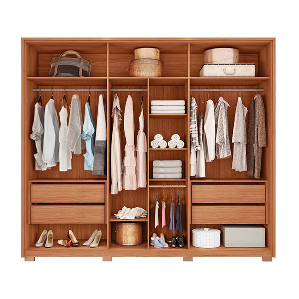 ROPERO 6 PUERTAS VIDRIO REFLECTA REFLEX 2.7 FREIJO - 4