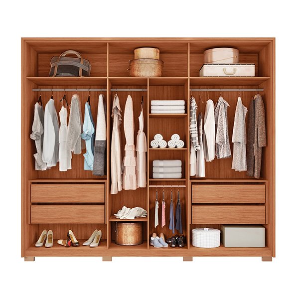 ROPERO 6 PUERTAS VIDRIO REFLECTA REFLEX 2.7 FREIJO