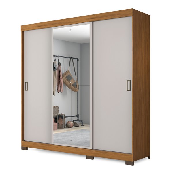 ROPERO 3 PUERTAS CORREDIZAS CON ESPEJO NT5020 FREIJO TREND|OFF WHITE