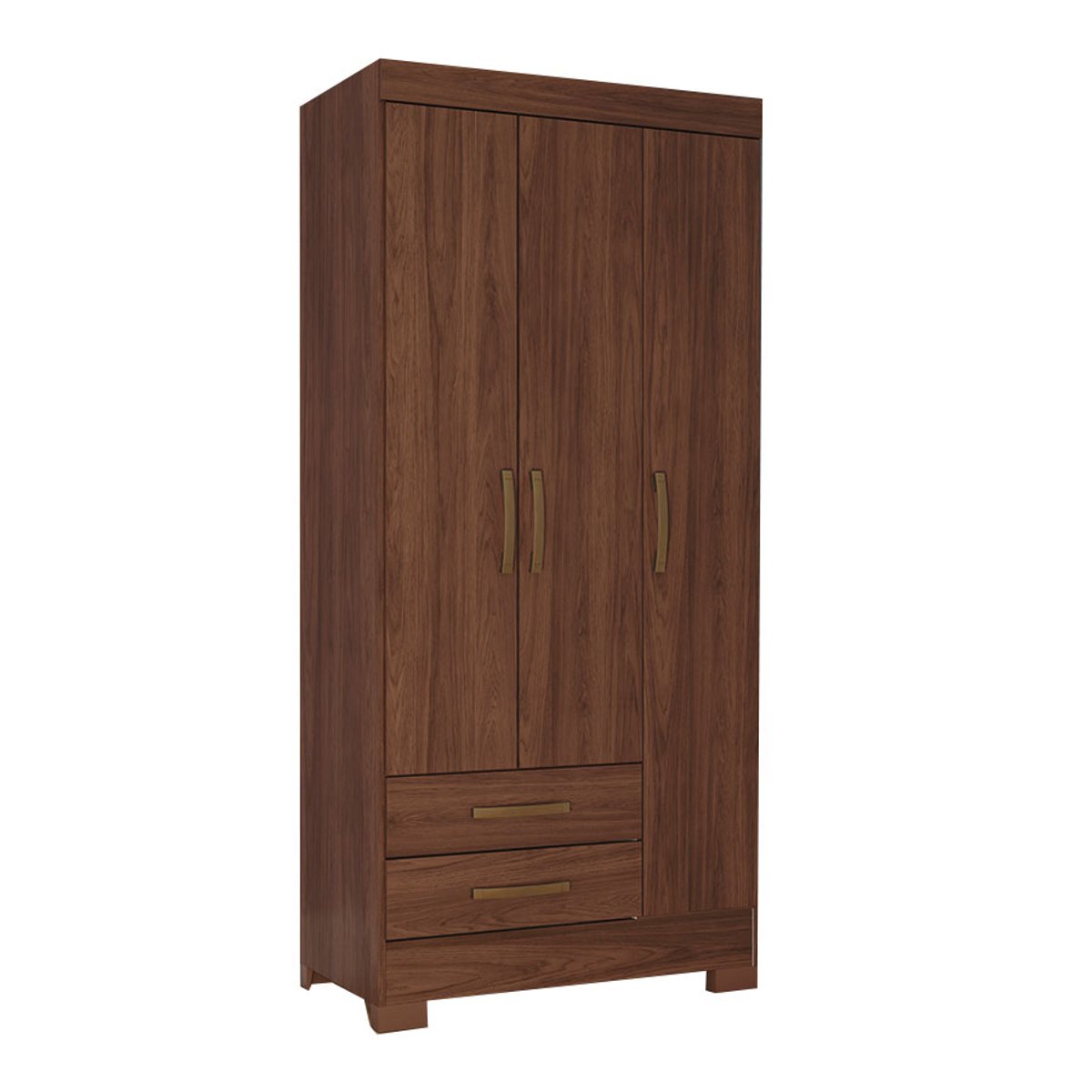 ROPERO 3 PUERTAS 2 CAJONES BE16 CASTAÑO - 3