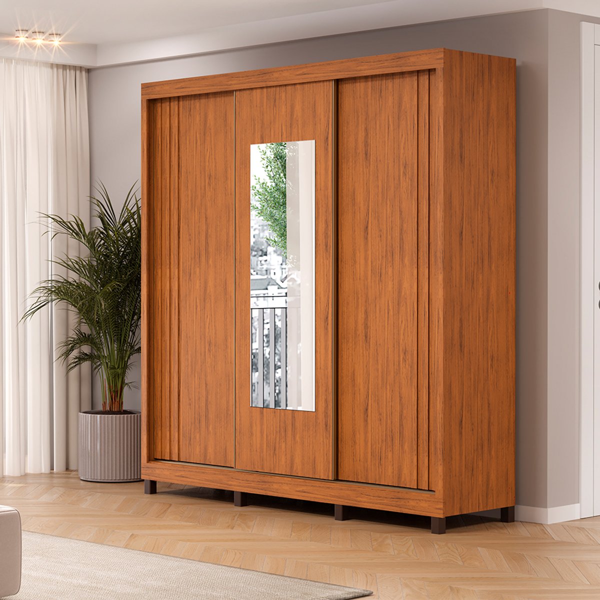 ROPERO 3 PUERTAS CORREDIZAS CON ESPEJO DELTA FREIJO - 3