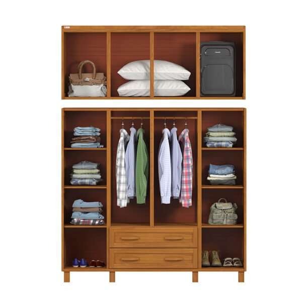 ROPERO 8 PUERTAS 2 CAJONES DALLAS SUPREMO CON ESPEJO TOZETTO CARVALLO ACETINADO