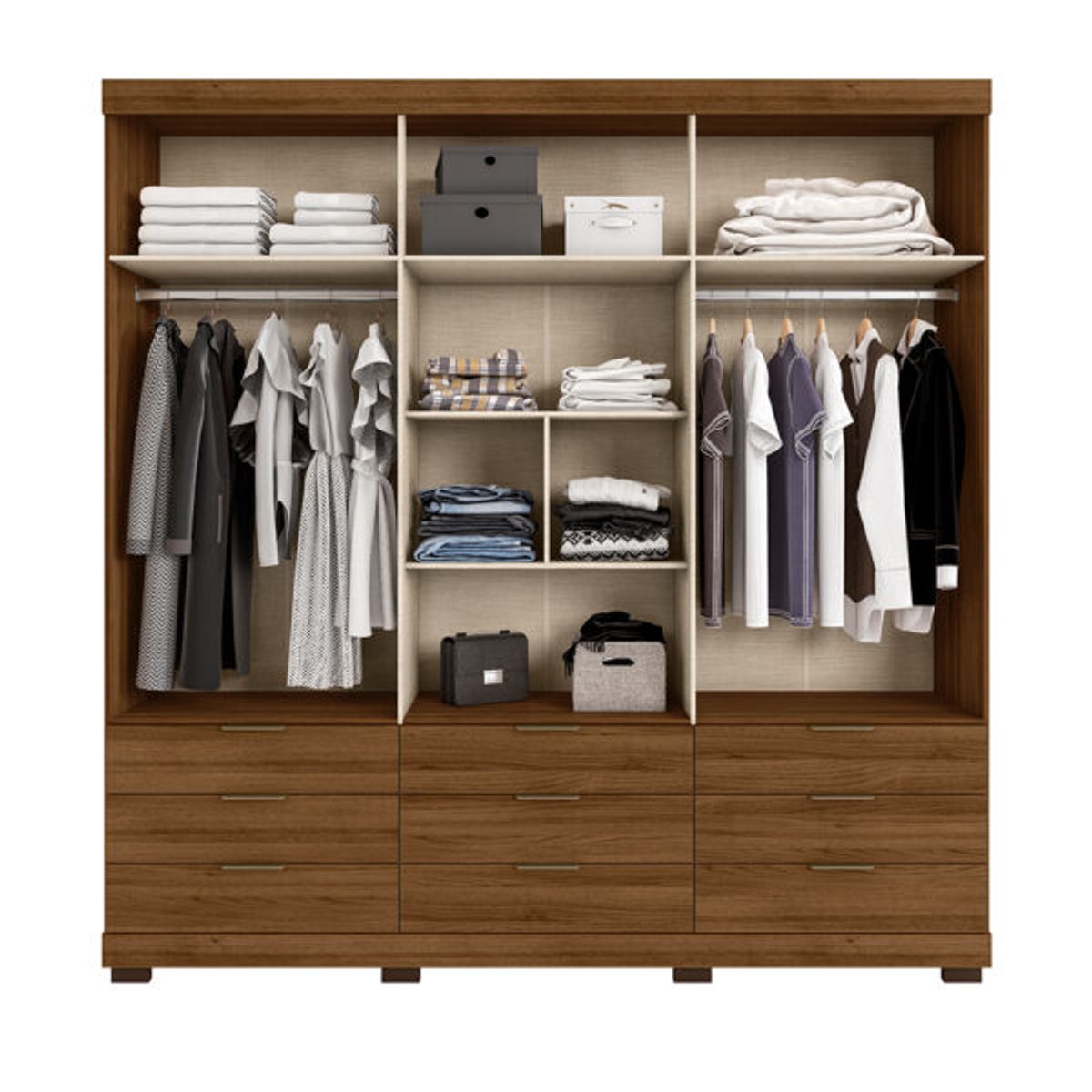 ROPERO 6 PUERTAS 9 CAJONES CON ESPEJO DUBLIN DJ FREIJO | OFF WHITE - 3