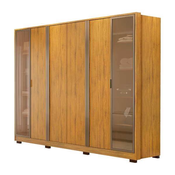  ROPERO 6 PUERTAS CON VIDRIO REFLECTA SUBLIME 