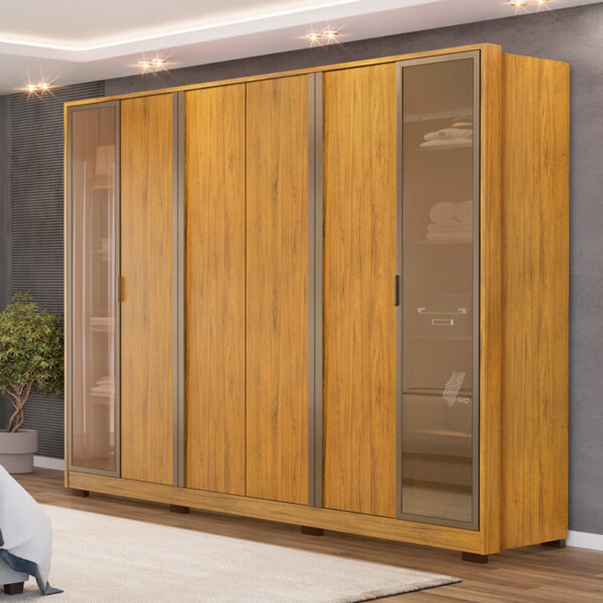 ROPERO 6 PUERTAS CON VIDRIO REFLECTA SUBLIME - 2