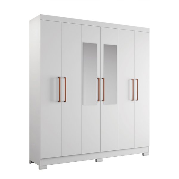 ROPERO 6 PUERTAS CON ESPEJO NT5190 NOTAVEL BLANCO