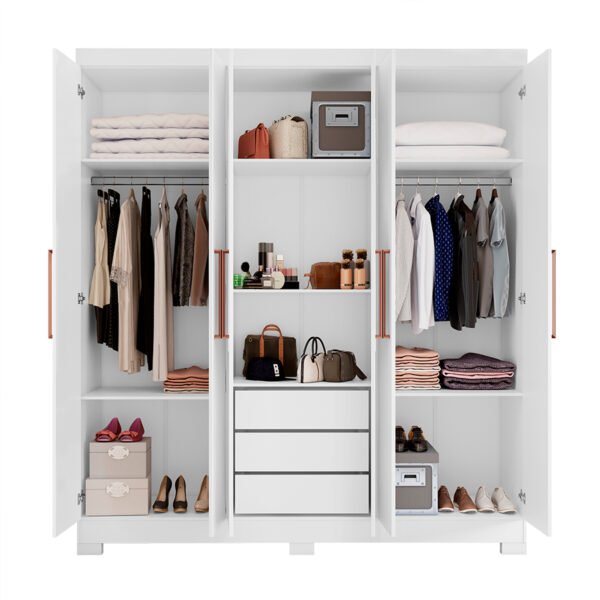 ROPERO 6 PUERTAS CON ESPEJO NT5190 NOTAVEL BLANCO