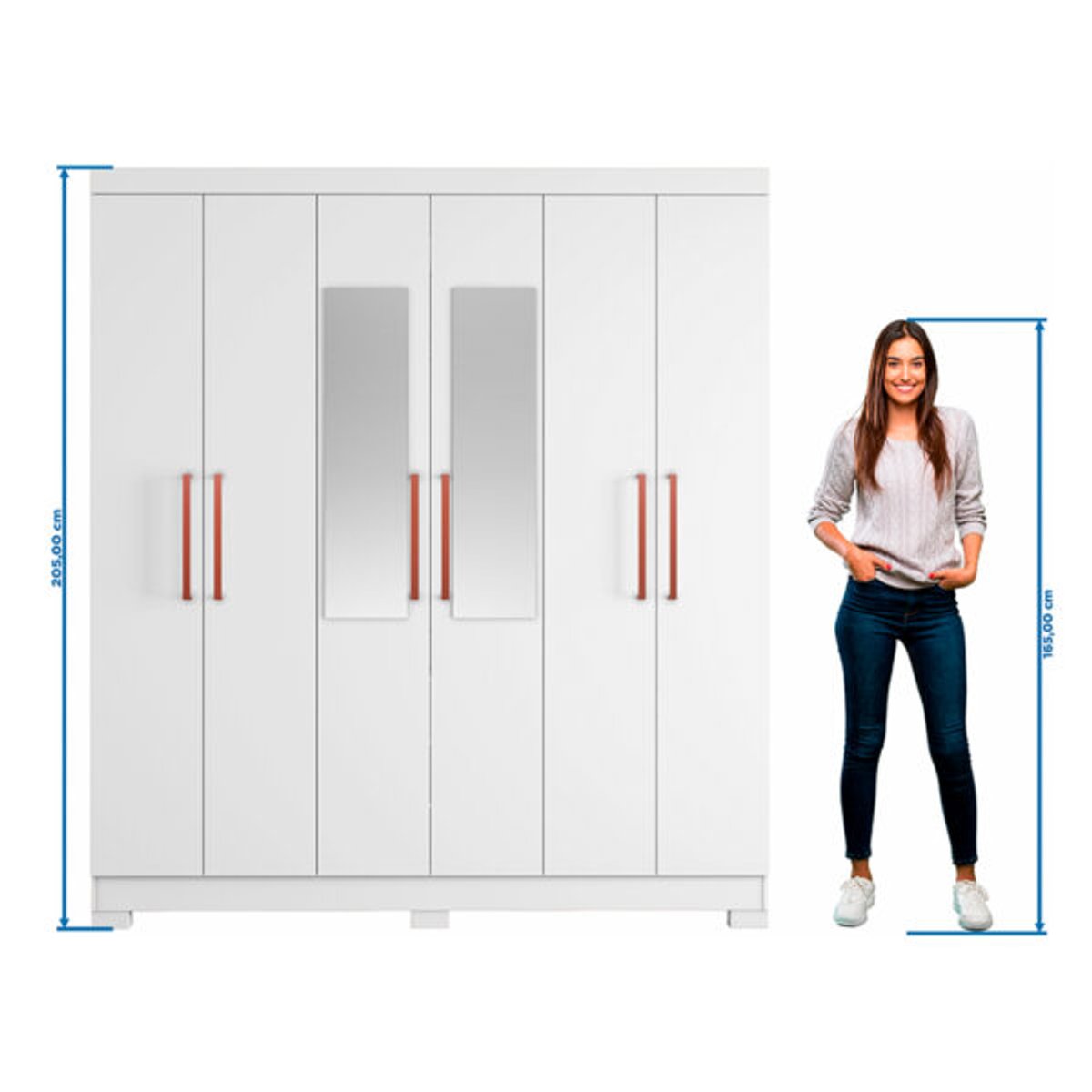 ROPERO 6 PUERTAS CON ESPEJO NT5190 NOTAVEL BLANCO - 2