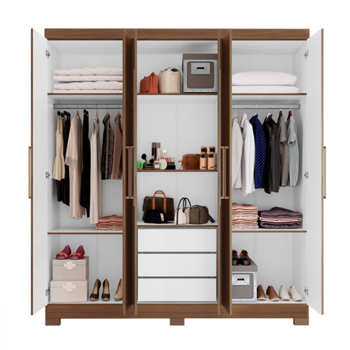 ROPERO 6 PUERTAS CON ESPEJO NT5190 NOTAVEL NOGAL TREND - 3