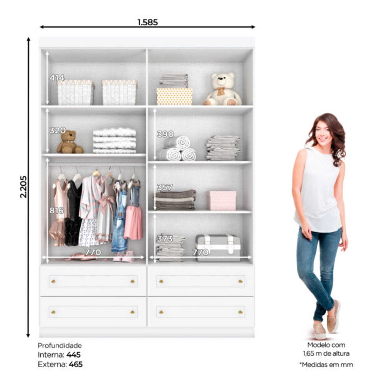 ROPERO TIPO AMERICANO 4 PUERTAS - 3