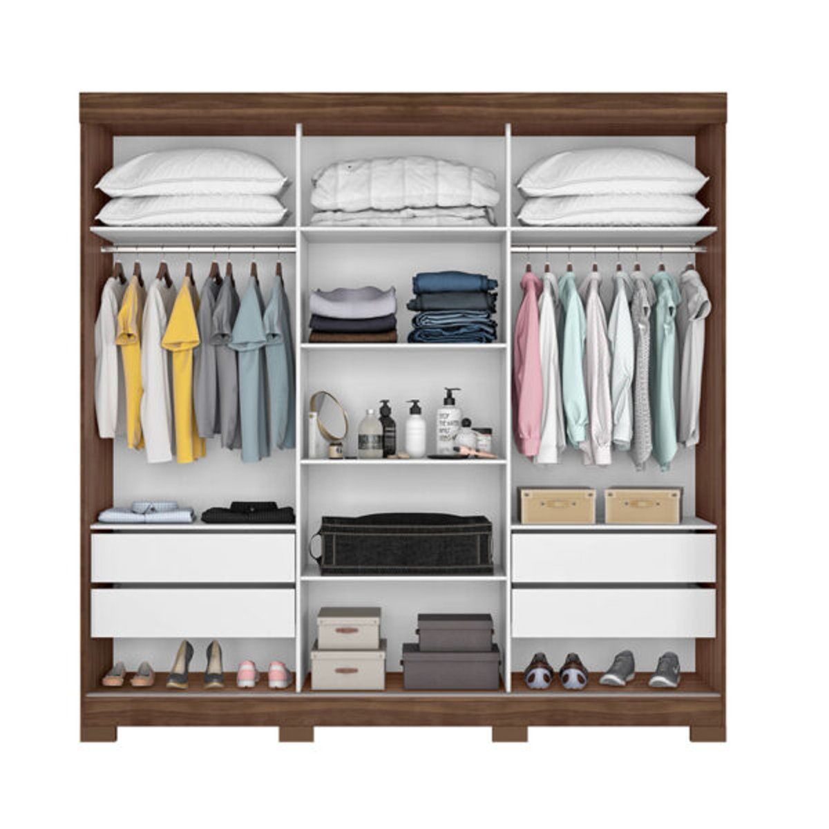 ROPERO 3 PUERTAS CORREDIZAS CON ESPEJO NT5020  NOGAL TREND - 2