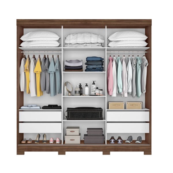 ROPERO 3 PUERTAS CORREDIZAS CON ESPEJO NT5020  NOGAL TREND