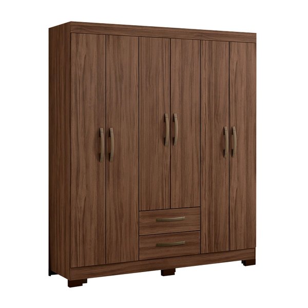 ROPERO 6 PUERTAS 2 CAJONES NT5130  NOGAL TREND