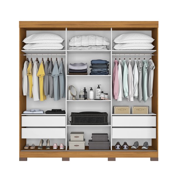 ROPERO 3 PUERTAS CORREDIZAS CON ESPEJO NT5020 FREIJO TREND|OFF WHITE