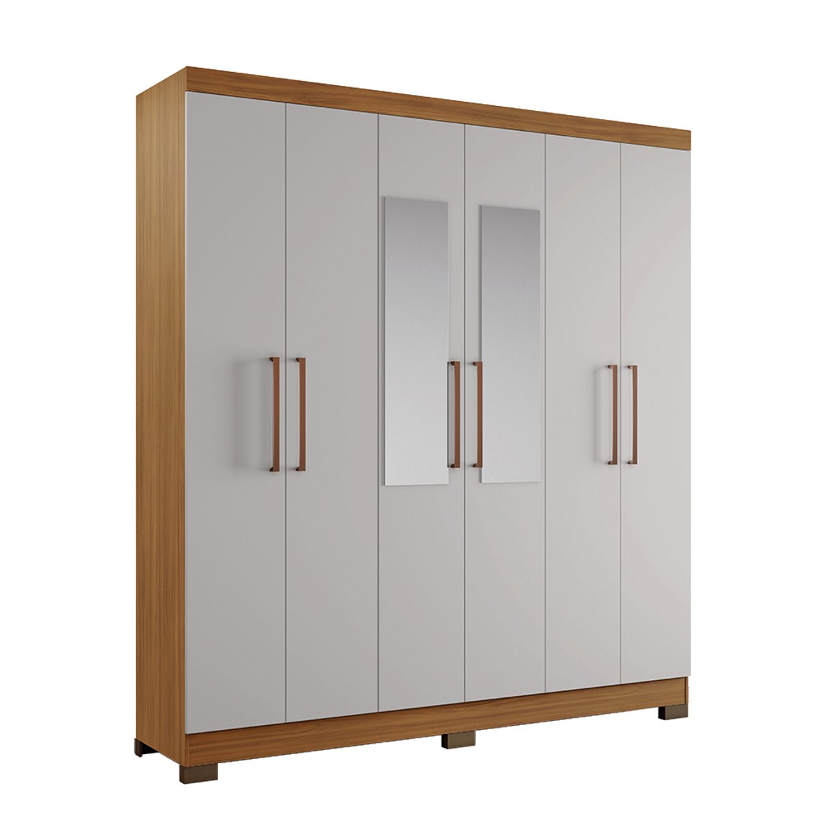 ROPERO 6 PUERTAS CON ESPEJO NT5190  FREIJO TREND OFF WHITE