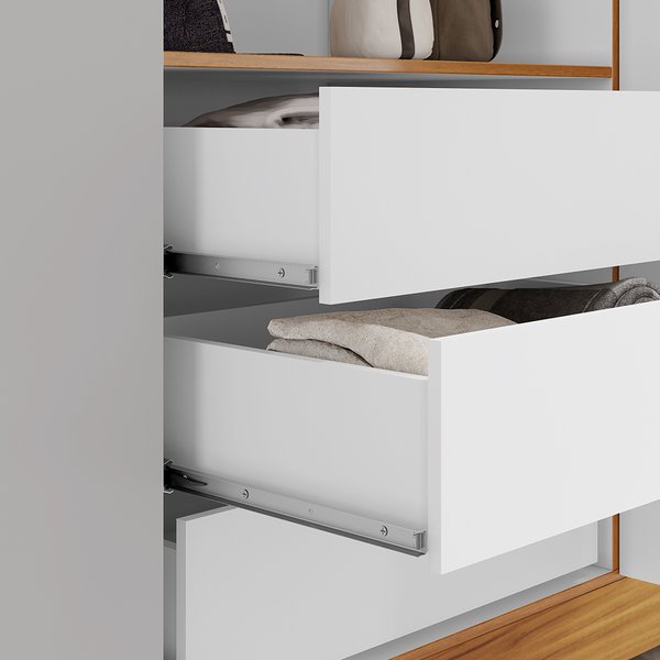 ROPERO 6 PUERTAS CON ESPEJO NT5190  FREIJO TREND OFF WHITE