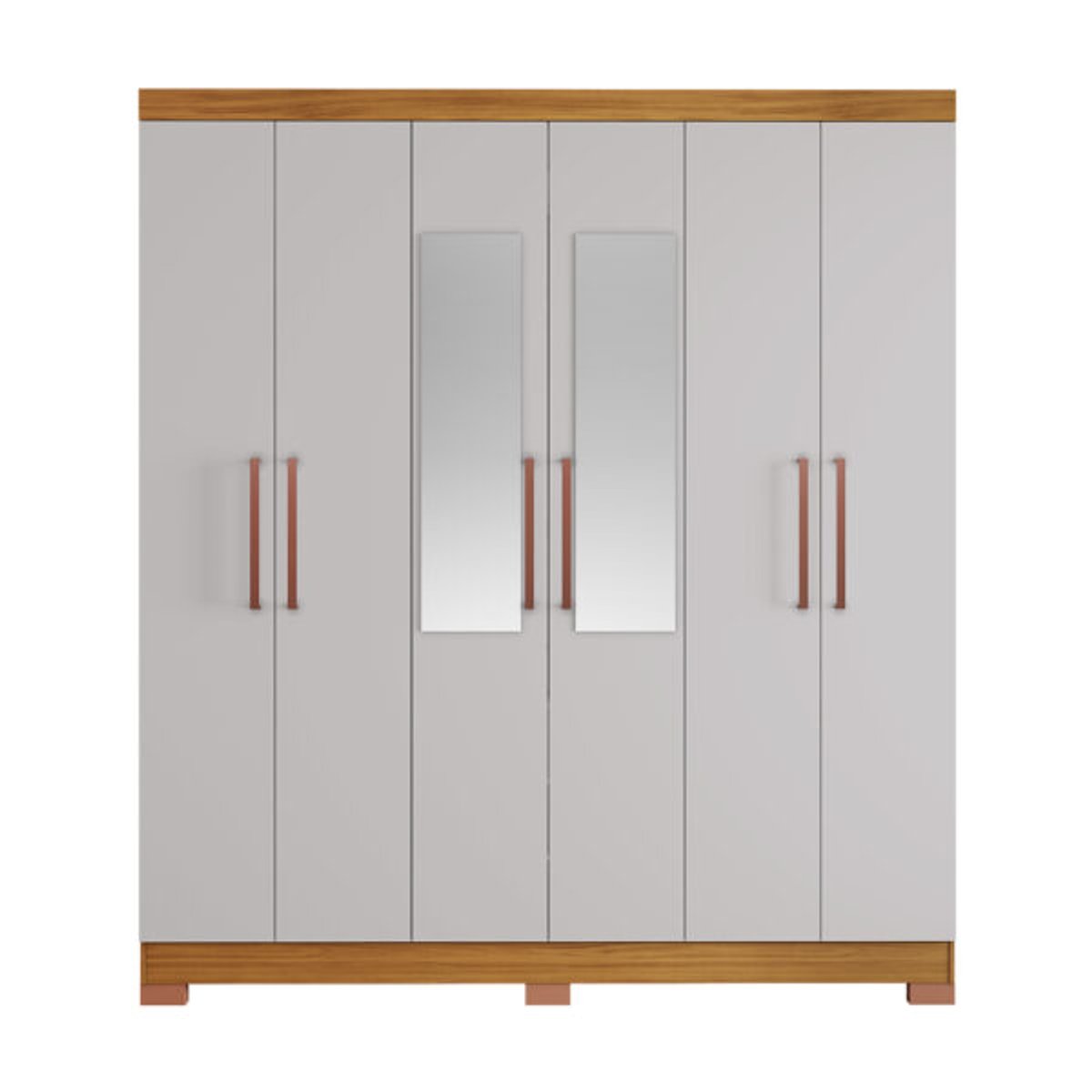 ROPERO 6 PUERTAS CON ESPEJO NT5190  FREIJO TREND OFF WHITE - 6