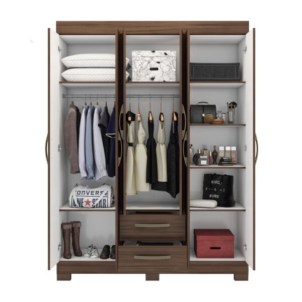 ROPERO 6 PUERTAS 2 CAJONES NT6015  NOGAL TREND