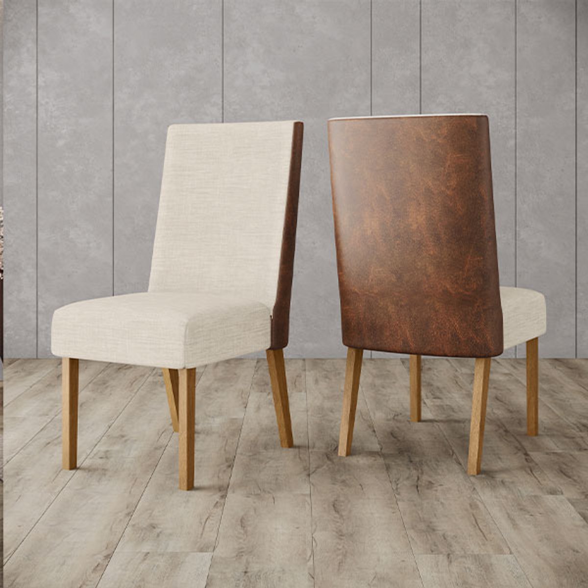 CONJUNTO COMEDOR REDONDO 1400 VERTICE CON VIDRIO 6 SILLA ANNE NATURE| OFF WHITE | CARAMELO CREMA - 7