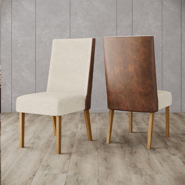 CONJUNTO COMEDOR REDONDO 1400 VERTICE CON VIDRIO 6 SILLA ANNE NATURE| OFF WHITE | CARAMELO CREMA