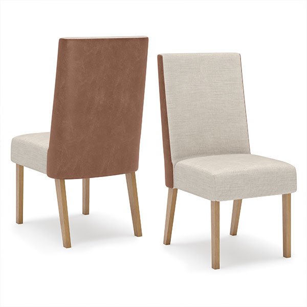 CONJUNTO COMEDOR REDONDO 1400 VERTICE CON VIDRIO 6 SILLA ANNE NATURE| OFF WHITE | CARAMELO CREMA