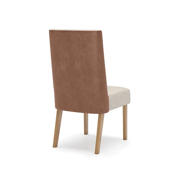 CONJUNTO COMEDOR REDONDO 1400 VERTICE CON VIDRIO 6 SILLA ANNE NATURE| OFF WHITE | CARAMELO CREMA