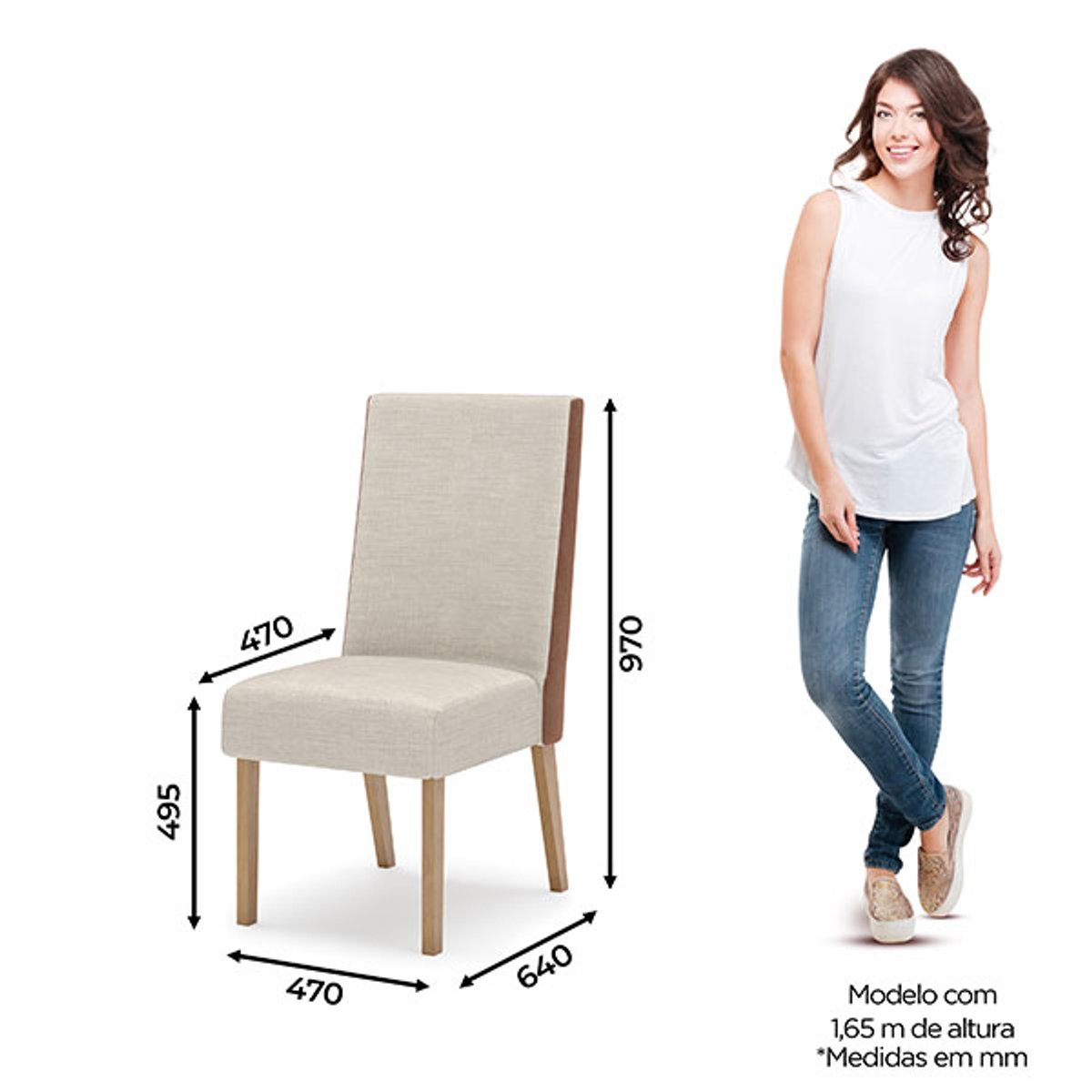 CONJUNTO COMEDOR REDONDO 1400 VERTICE CON VIDRIO 6 SILLA ANNE NATURE| OFF WHITE | CARAMELO CREMA - 3
