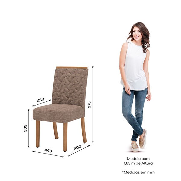 CONJUNTO COMEDOR 1600 CON VIDRIO LINS 6 SILLAS ESTHER OFF WHITE | TELA CACAO