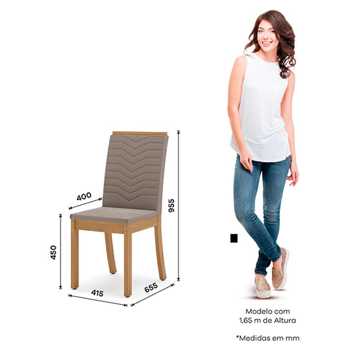 CONJUNTO COMEDOR 1200 SIN VIDRIO ORUS 4 SILLAS ISA TELA MARRON ALMENDRA - 2