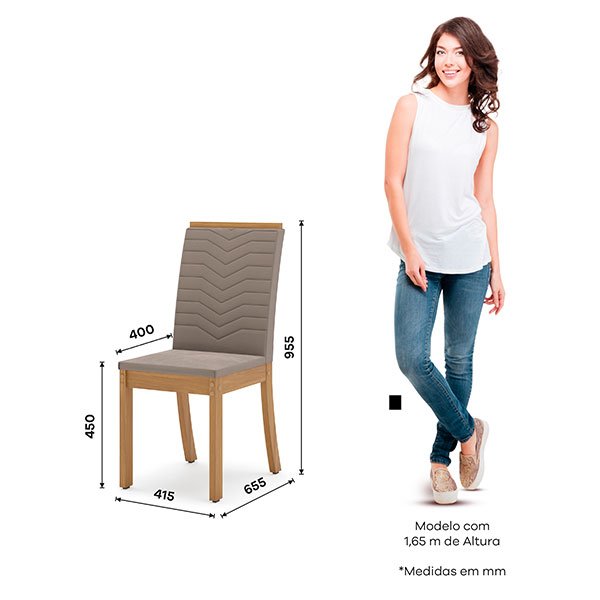 CONJUNTO COMEDOR 1200 SIN VIDRIO ORUS 4 SILLAS ISA TELA MARRON ALMENDRA