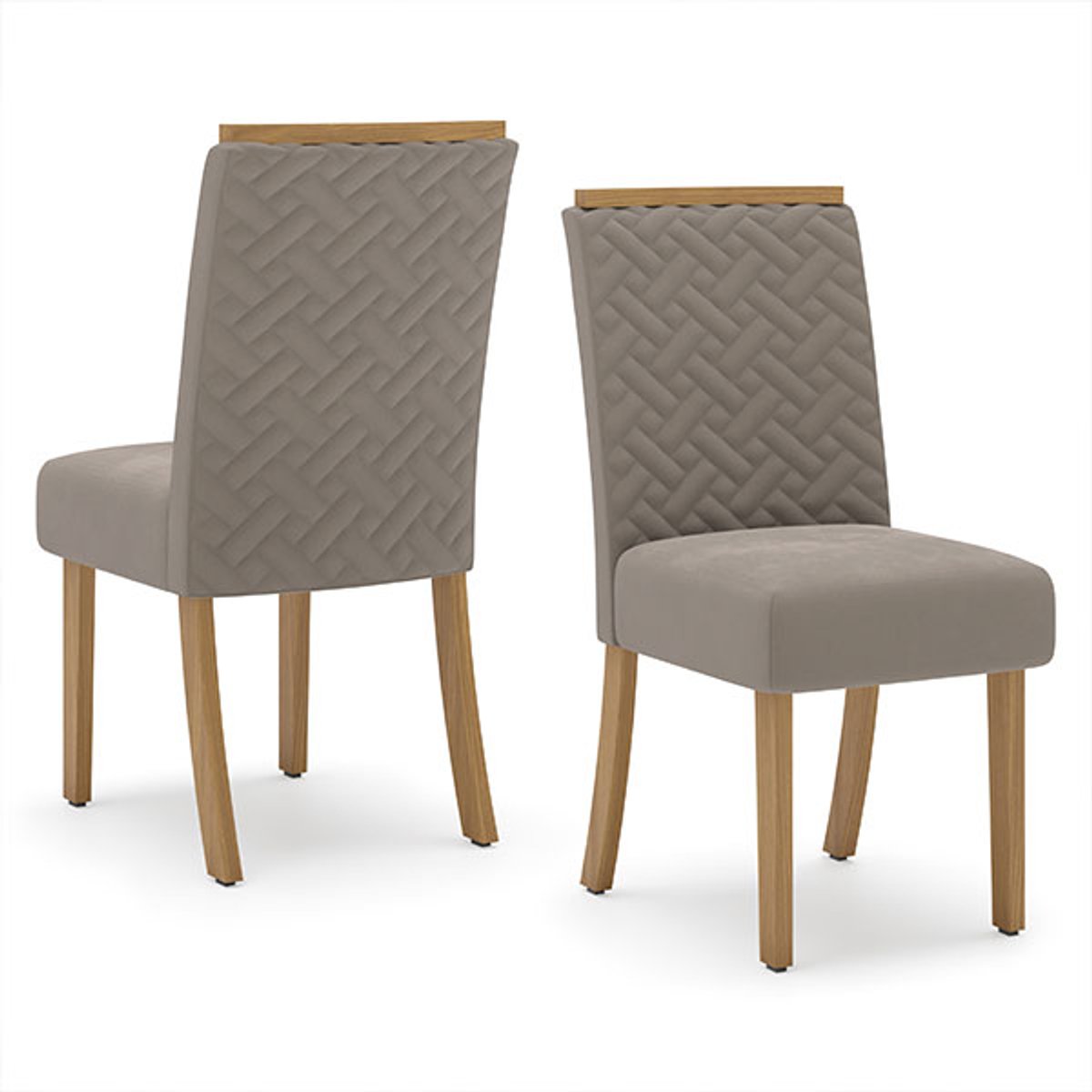 CONJUNTO COMEDOR 1600 CON VIDRIO YARA 6 SILLAS MALU TELA MARRON ALMENDRA - 6