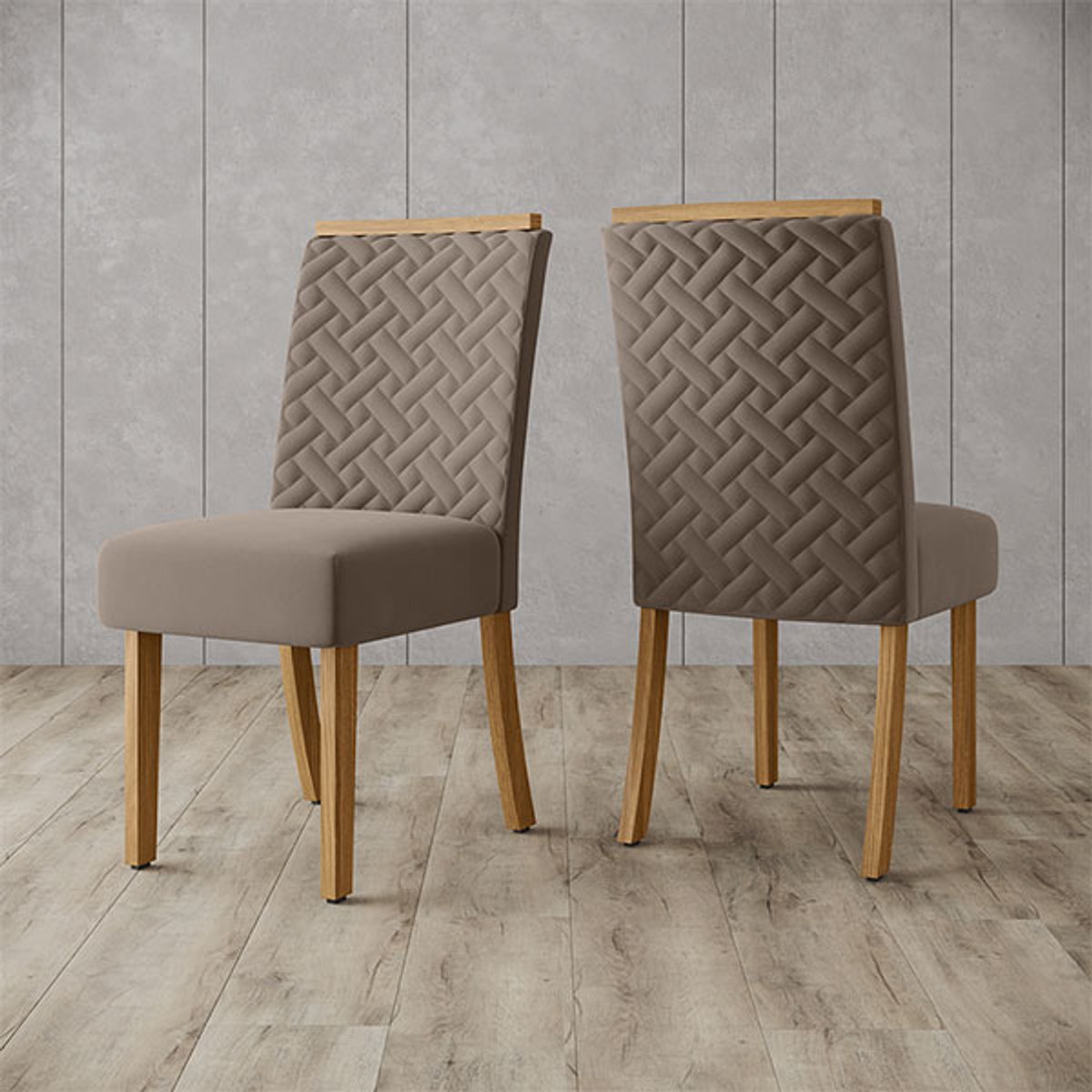 CONJUNTO COMEDOR 1600 CON VIDRIO YARA 6 SILLAS MALU TELA MARRON ALMENDRA - 7