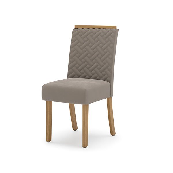 CONJUNTO COMEDOR 1600 CON VIDRIO YARA 6 SILLAS MALU TELA MARRON ALMENDRA