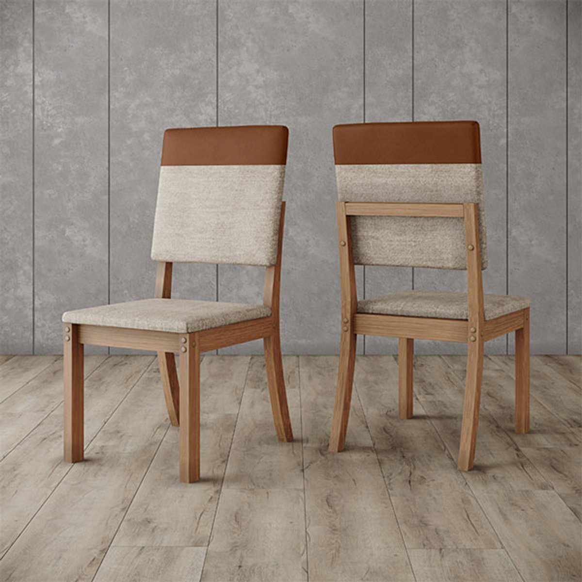 CONJUNTO COMEDOR 1600 NATALÍ ARREDONDADA CON VIDRIO 6 SILLAS MILLA PLUS NATURE | CORANO CREME - 2