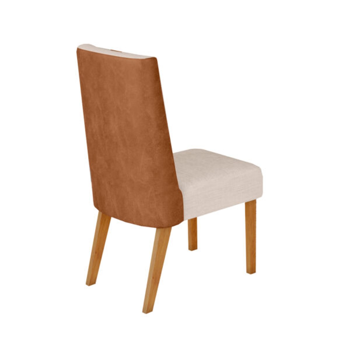 CONJUNTO COMEDOR ARREDONDADA CON VIDRIO ADRIANA 6 SILLAS ANNE NATURE|OFF WHITE SILLA CUERO ECOLOGICO|LINO - 2