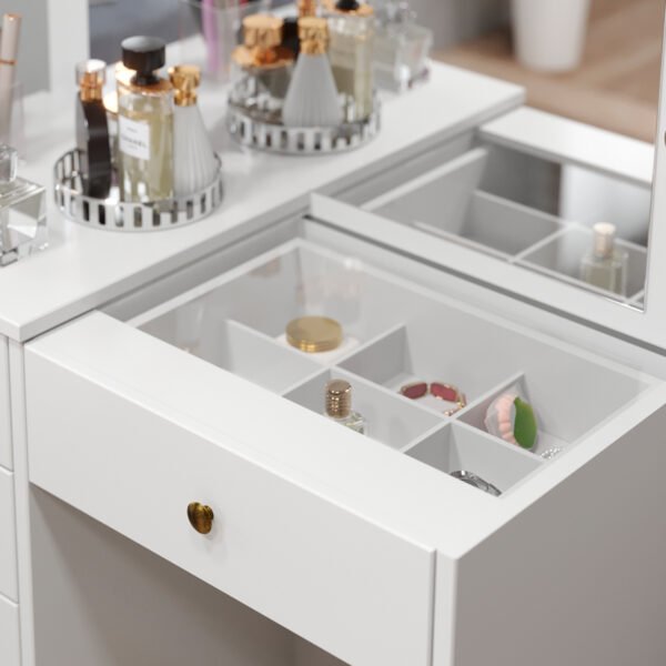 TOHALET CAMERIN 5 CAJONES MEL BLANCO