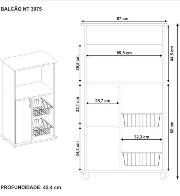 BALCÓN 670 1 PUERTA 2 FRUTERAS