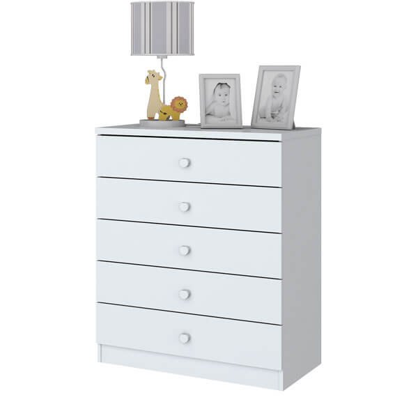 COMODA 5 CAJONES BALA DE MENTA IA710  BLANCO
