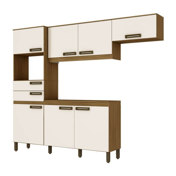 KIT COCINA 2250 7 PUERTAS 2 CAJONES B107 BRIZ NATURE | OFF WHITE