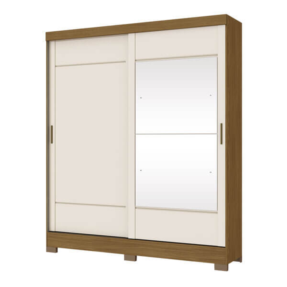 ROPERO 2 PUERTAS CORREDIZAS CON ESPEJO B74 BRIZ NATURE | OFF WHITE - 3