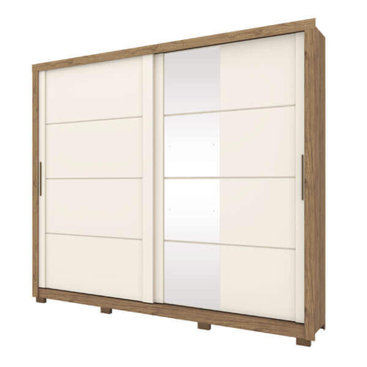 ROPERO 2 PUERTAS CORREDIZAS CON ESPEJO PALACE DE299 RÚSTICO | OFF WHITE - 3